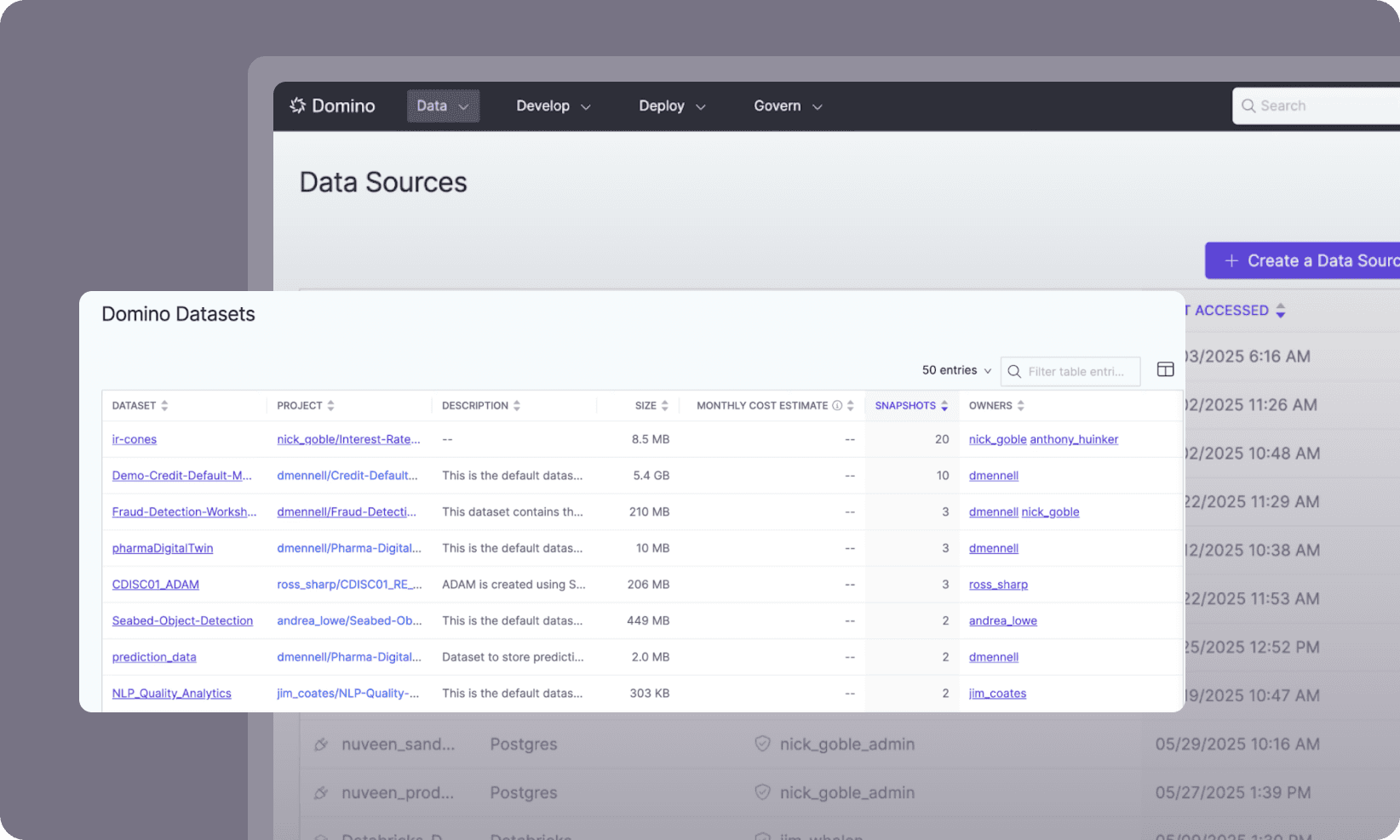 Data sources