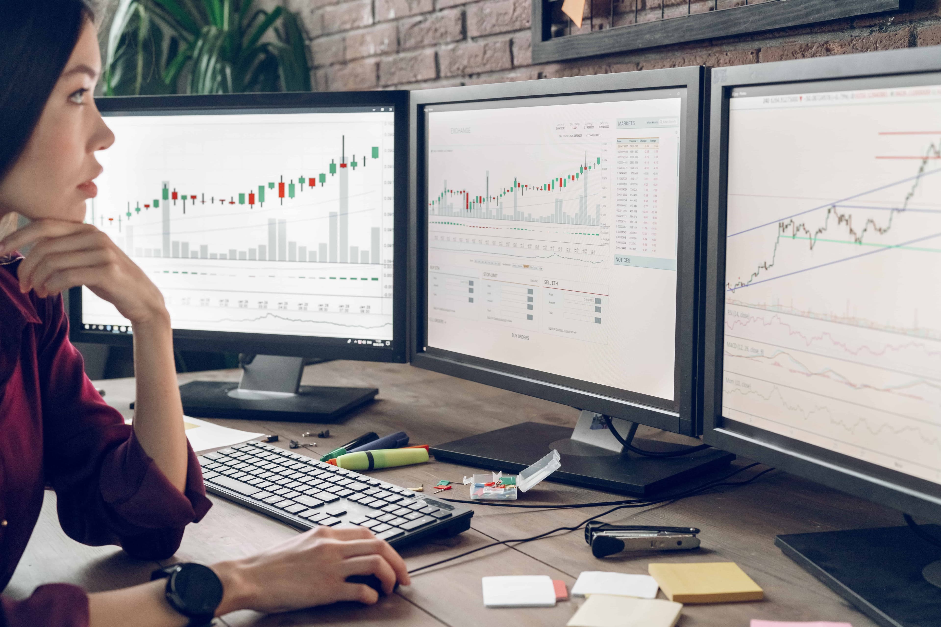Data scientist looking at a predictive model