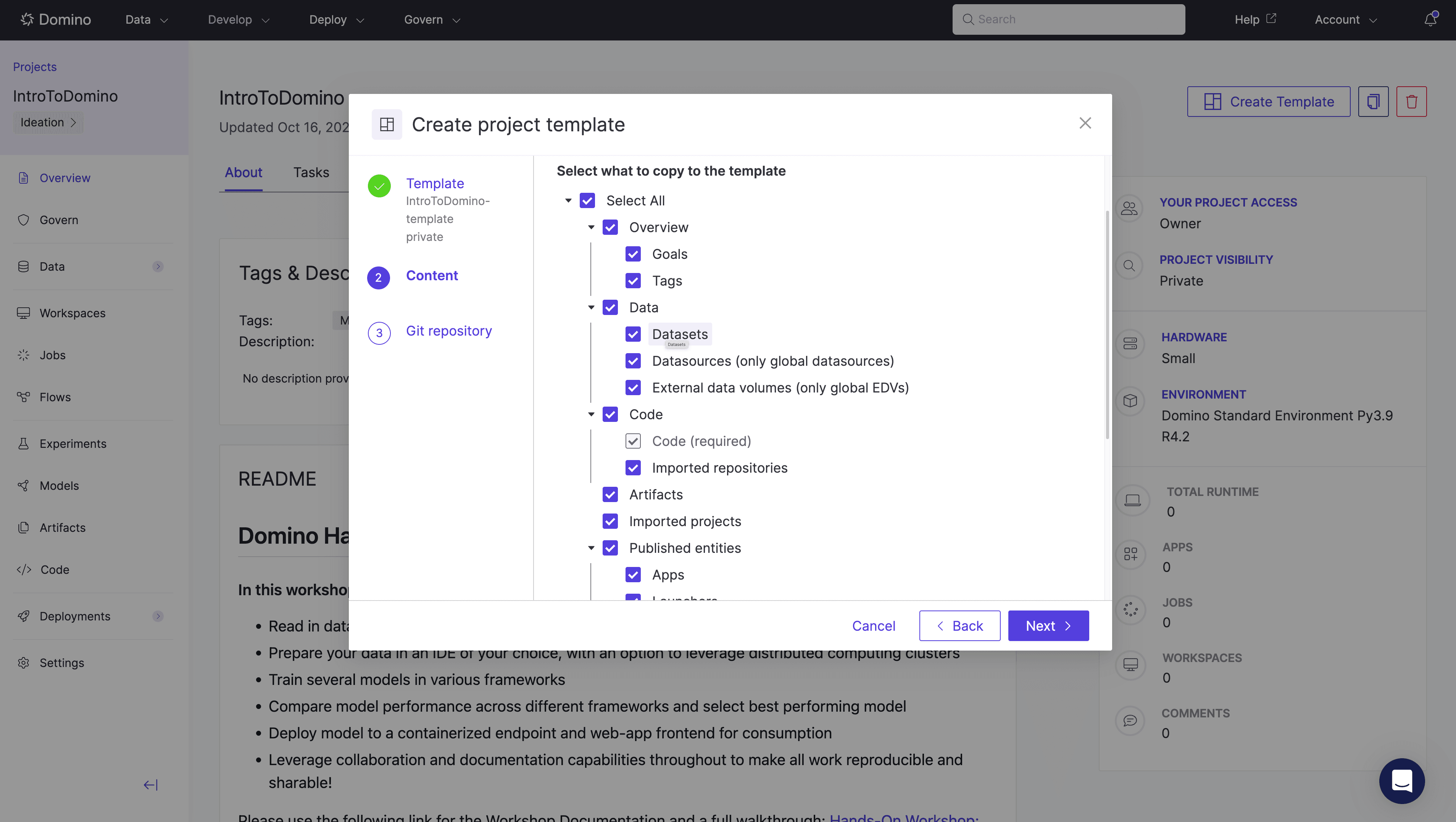 Create project template GIT