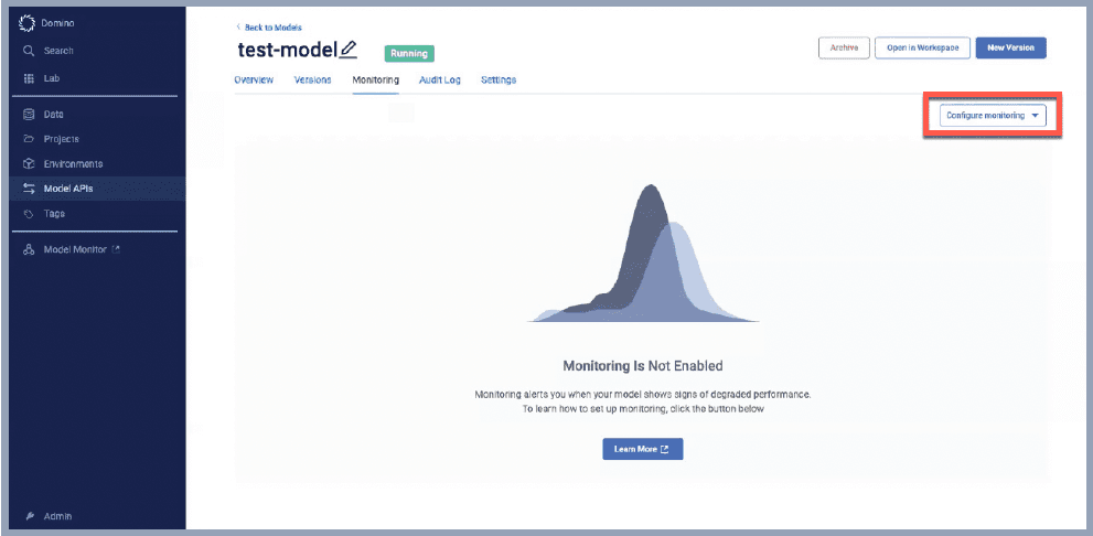 Easily configure integrated model monitoring