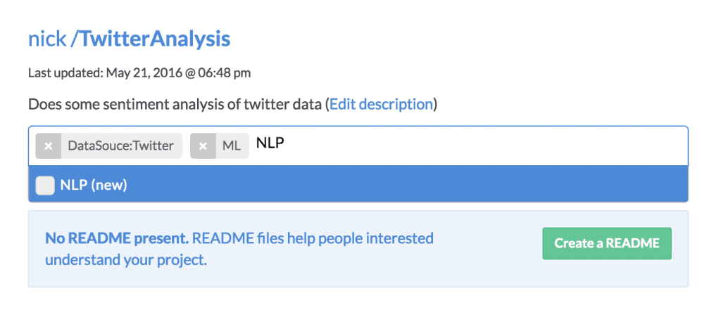 Data Science Project Tagging