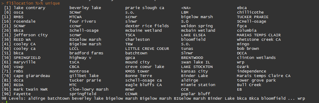 Ecology data