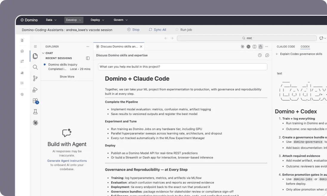 AI coding assistants, built into every workspace