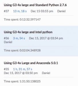Intel and Domino Data Lab benchmarks
