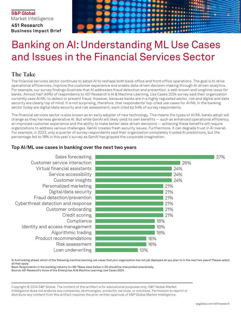 Banking on AI: Understanding ML Use CAses and Issues in the financial services sector