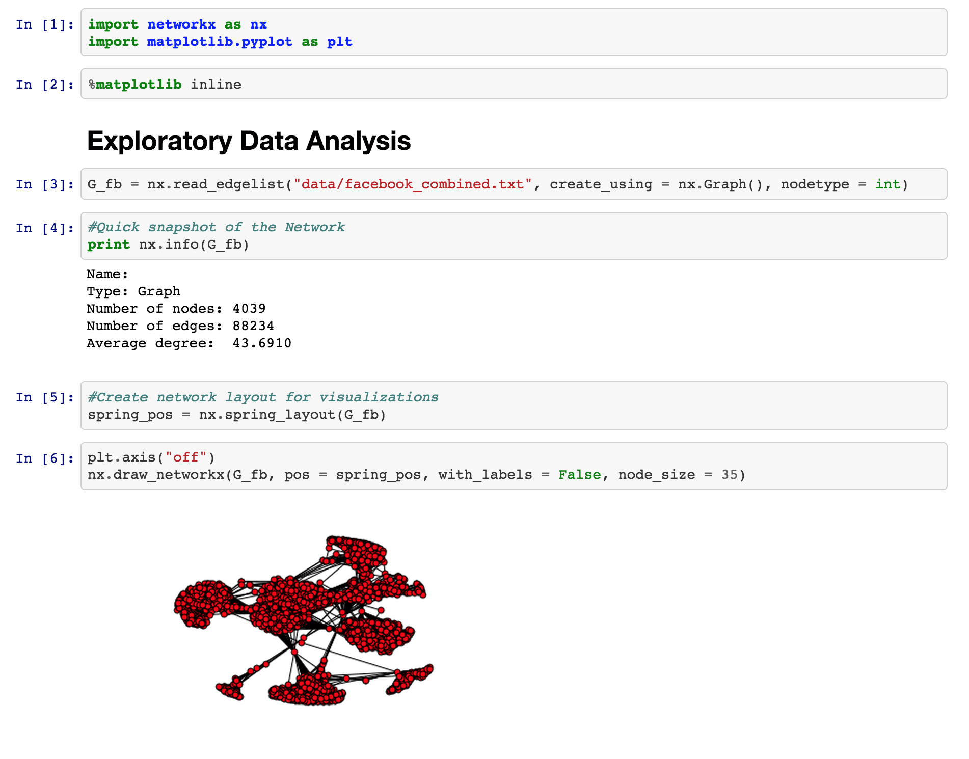 Notebook for data exploration of network graphs
