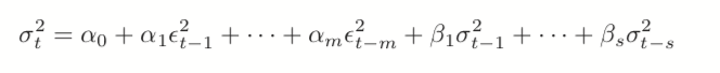 GARCH formula