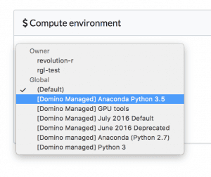 Domino Data Lab running Anaconda