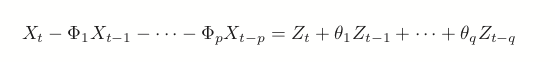 Autoregressive moving average formula