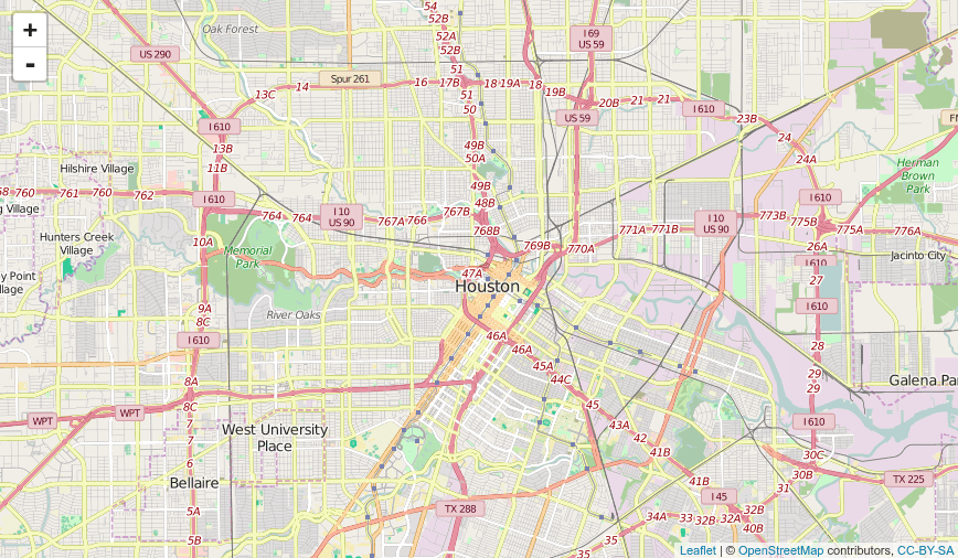 Leaflet Map of Houston