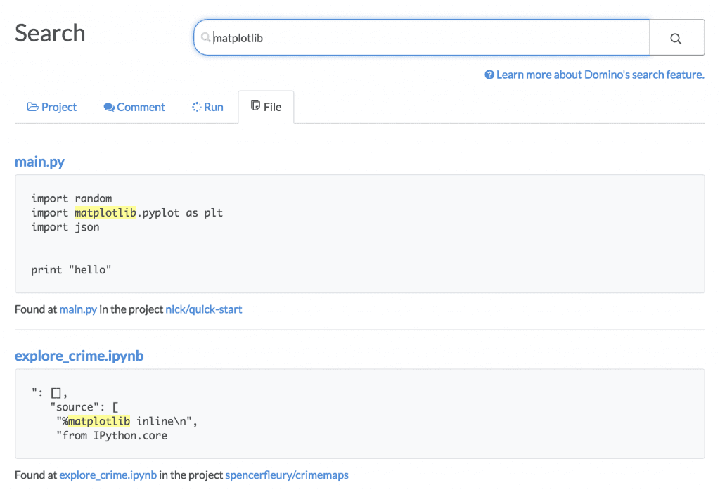 Data Science Project Code Search