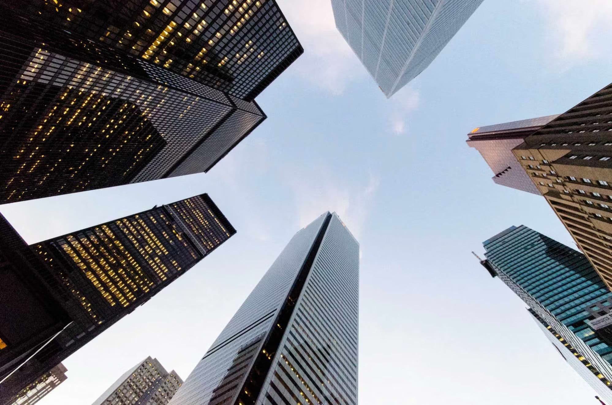 Background image of skyscrapers